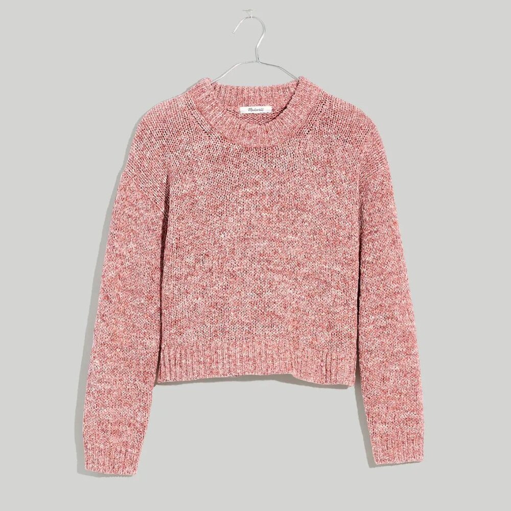 Madewell Millcrest Cropped Pullover Sweater Spacedye Berries Size M